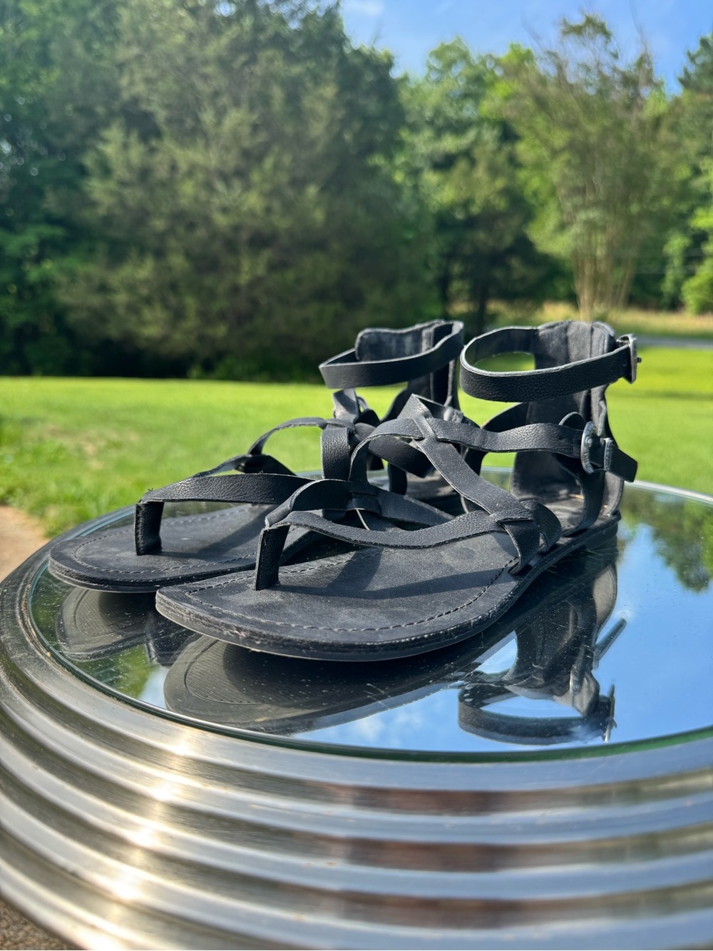 Guess Black Multi-Strap Ankle Sandals